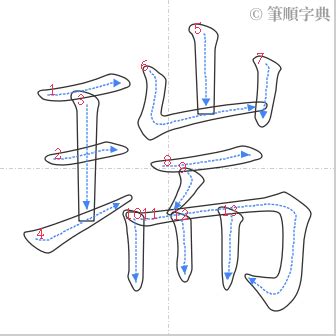 瑞幾劃|瑞的筆順 國字「瑞」筆畫